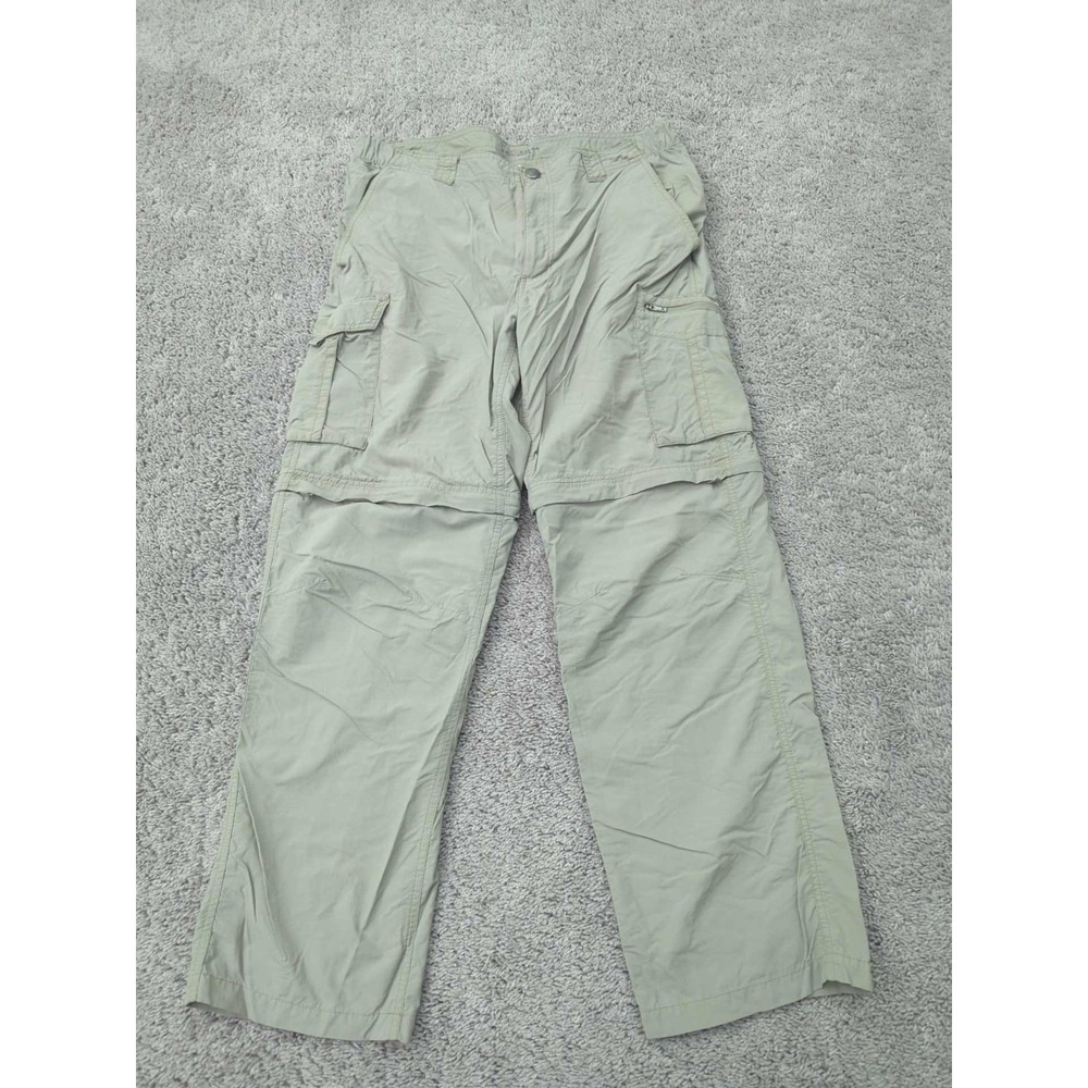 Columbia Convertible Cargo Pants Mens 36 Khaki Omni-Shade Hiking Outdoor